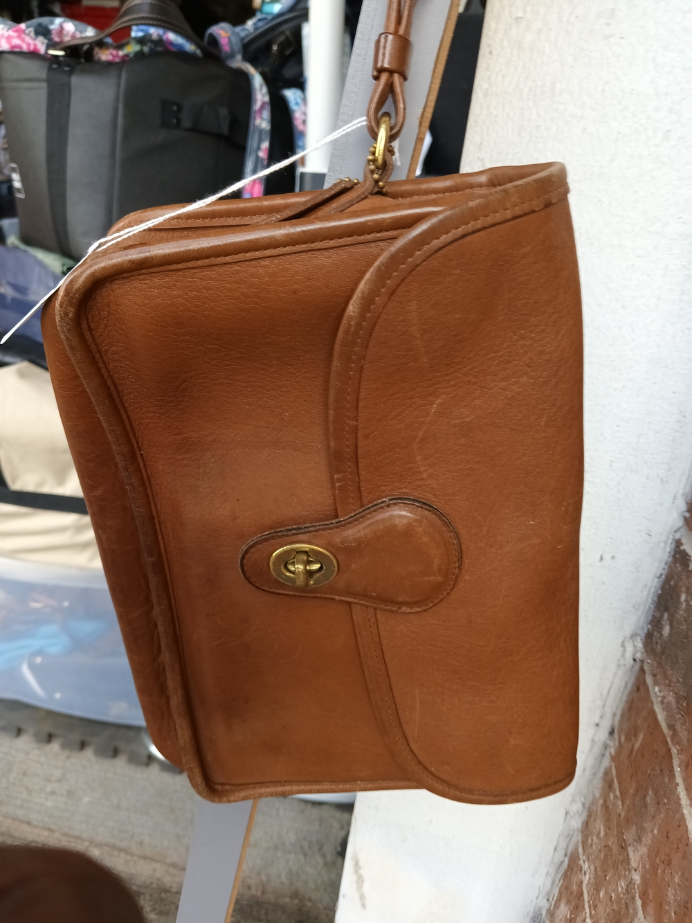 Vintage Coach Tan Leather Wristlet Clutch